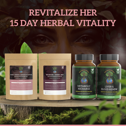 Revitalize Her 15-Day Herbal Supplement: Metabolism Booster, Herbal Teas, & Capsules