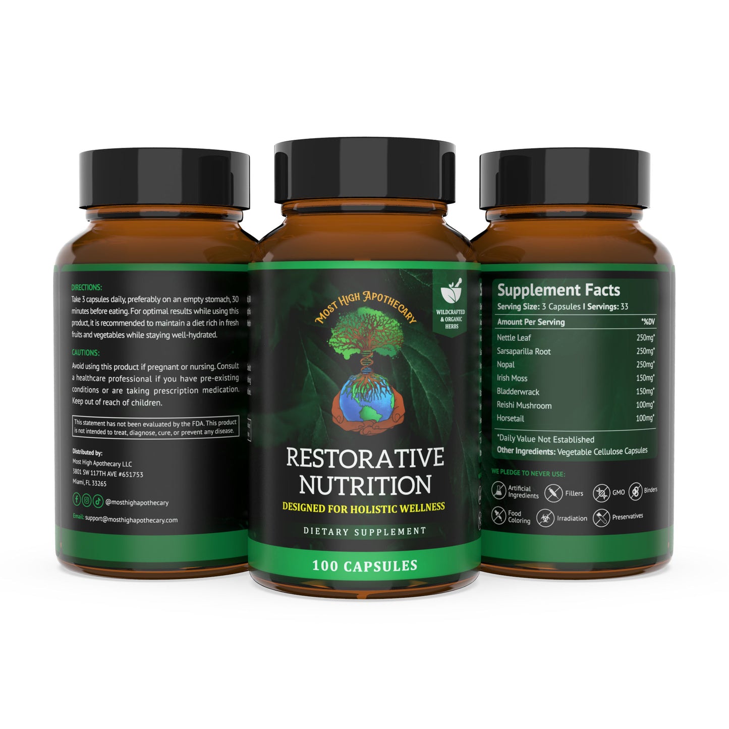 Restorative Nutrition Herbal Supplement: Alkaline Food Capsules