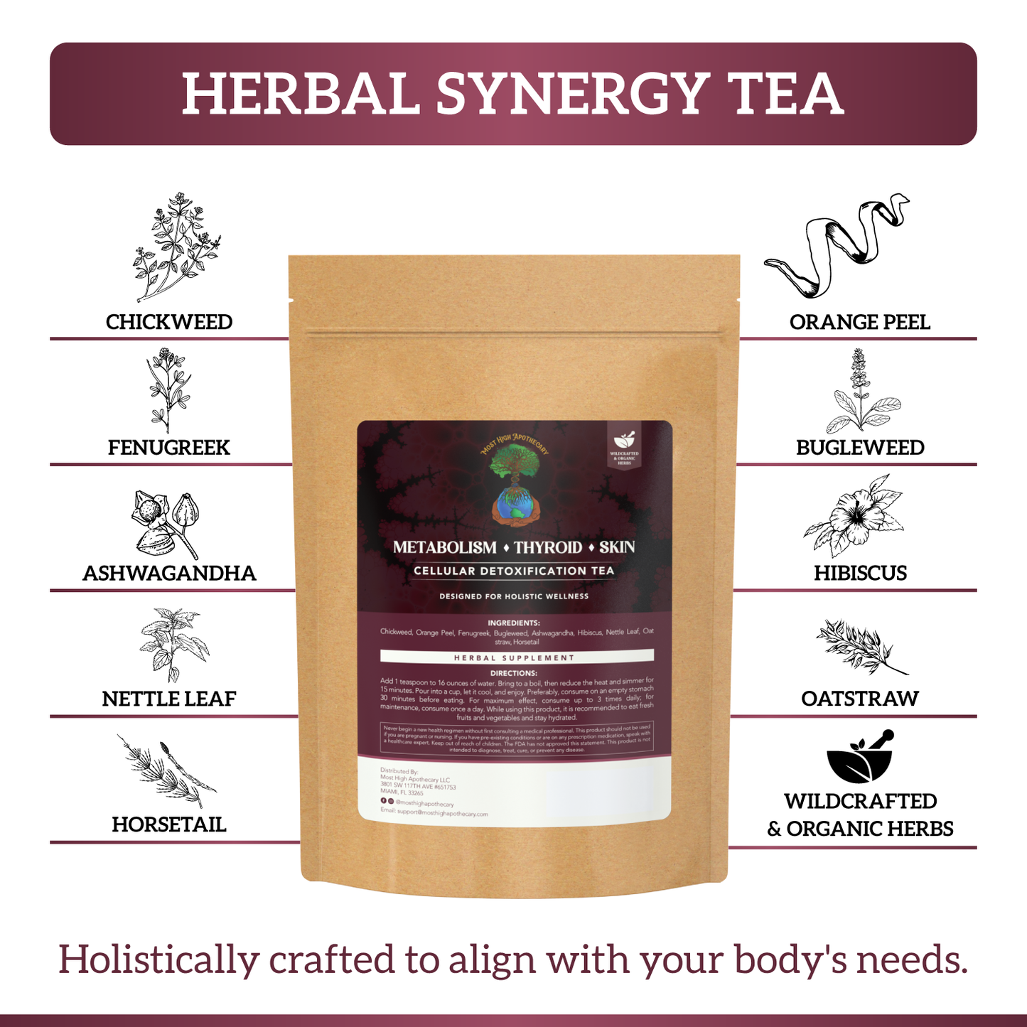 Metabolism, Thyroid, & Skin Herbal Detox Tea: Metabolism Booster, Natural Fat Burner