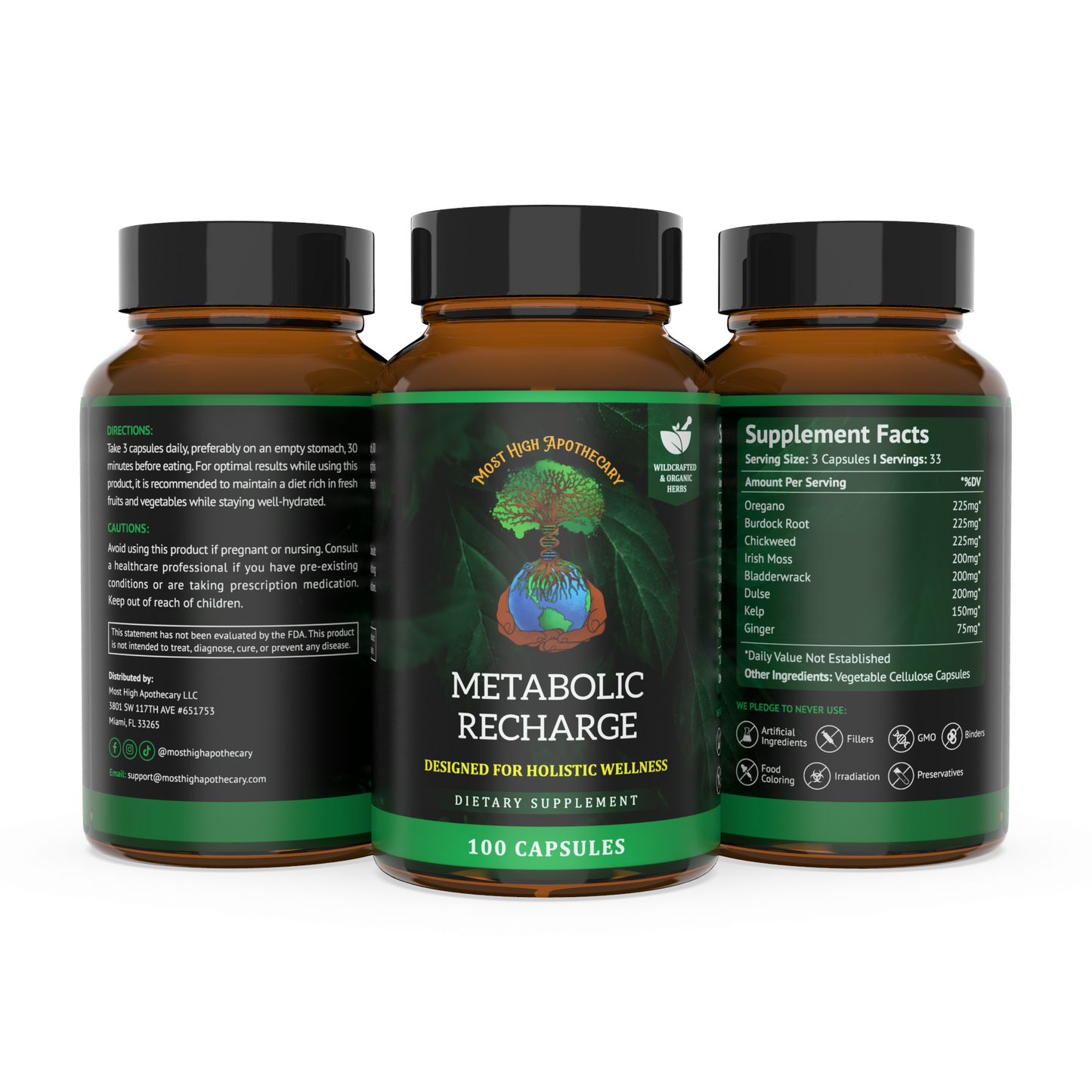 Metabolic Recharge Herbal Supplement: Metabolism Booster, Natural Fat Burner