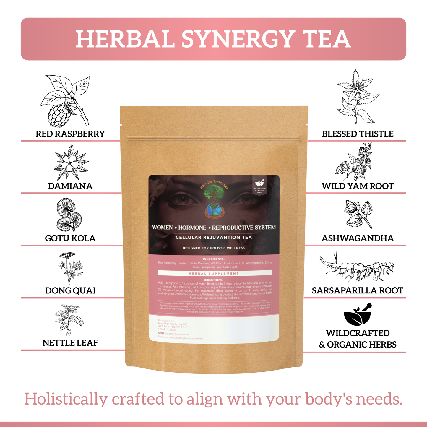 Women, Hormone, & Reproductive System Herbal Tea: Herbal Supplement, Holistic Health