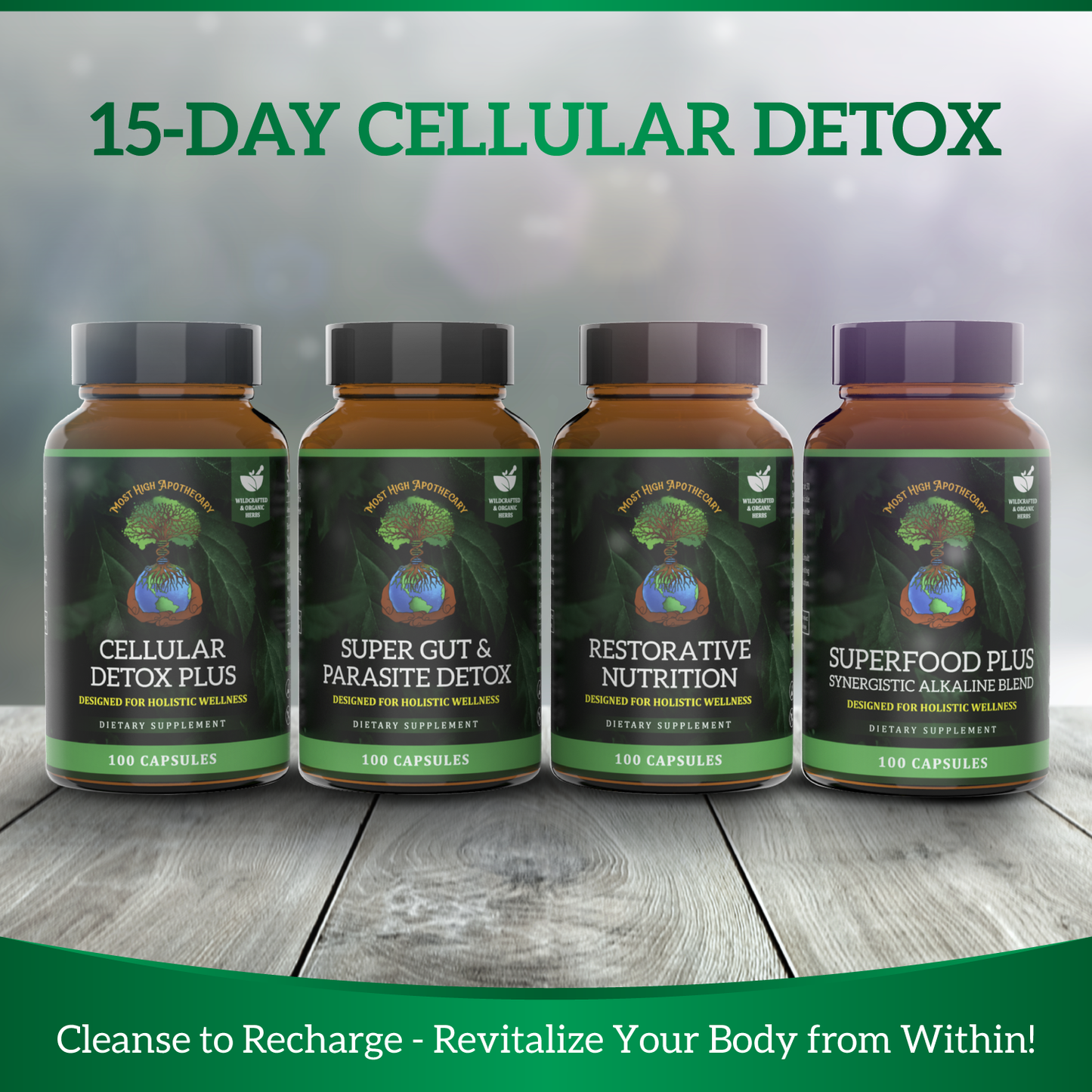 15-Day Herbal Detox Bundle: Alkaline Detox Herbs, Herbal Supplements